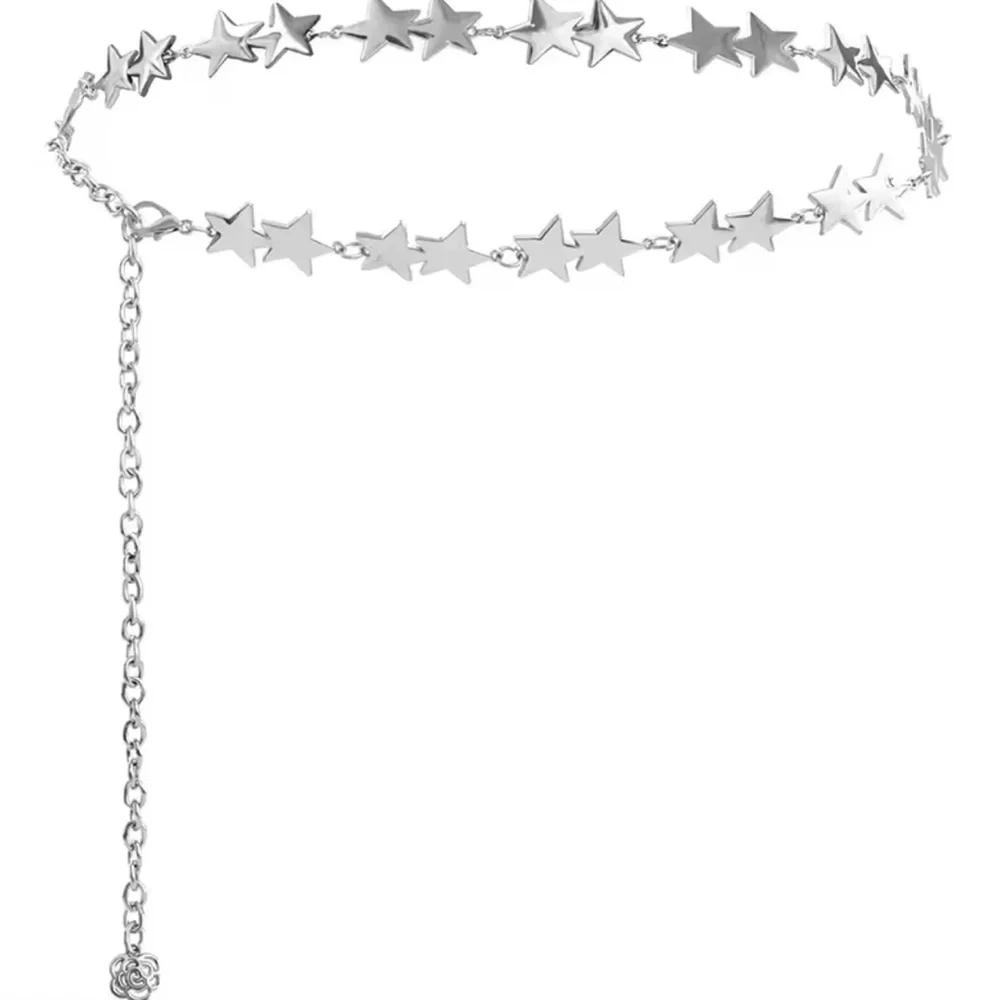 Silver Star Chain Belt for Women 41”